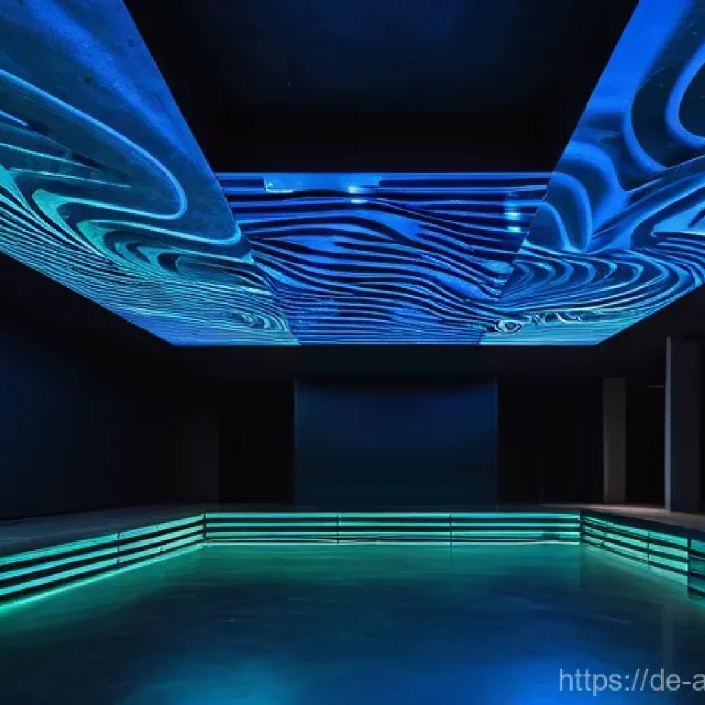 사운드 아트와 신기술의 융합 사례 - **Immersive Architectural Soundscape:**
    "A vast, cathedral-like architectural space, rendered in...