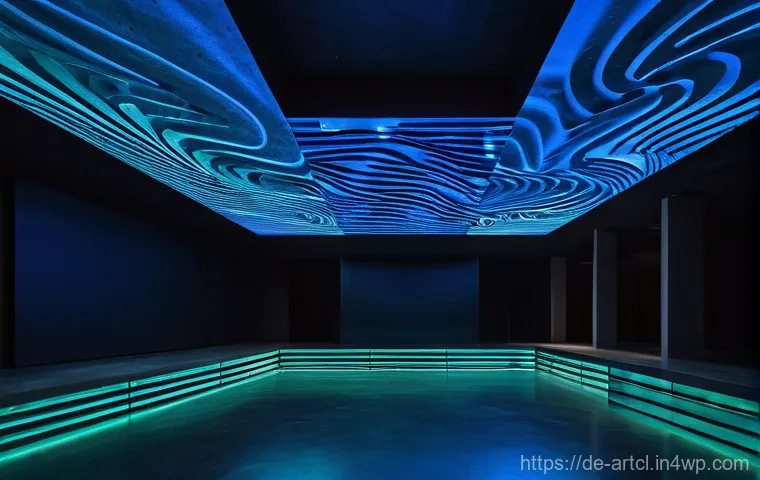 사운드 아트와 신기술의 융합 사례 - **Immersive Architectural Soundscape:**
    "A vast, cathedral-like architectural space, rendered in...