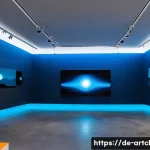Home 18 사운드 아트 프로젝트의 예술적 목표 설정하기 - An immersive sound art installation in a modern gallery space, featuring a blend of natural and synt...