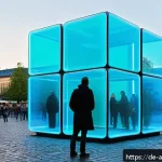 Home 19 사운드 아트의 미래와 새로운 가능성 탐색 - A futuristic urban sound installation in a public square in Berlin, featuring interactive sensors an...